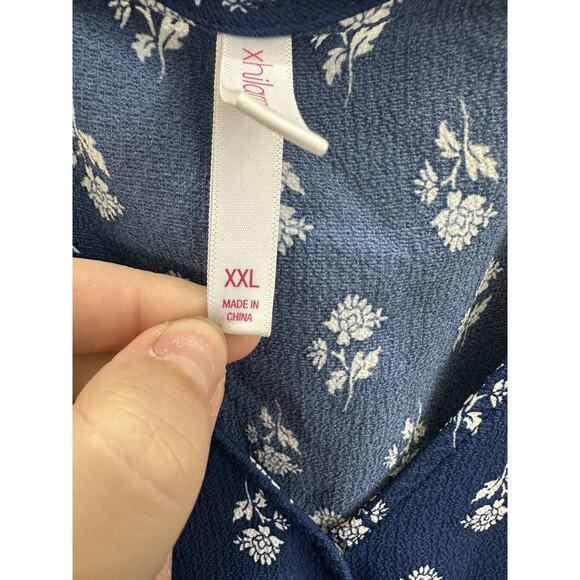 Xhilaration Womens Dress Size XXL Blue Long Sleeve Surplice Lined - Picture 6 of 13